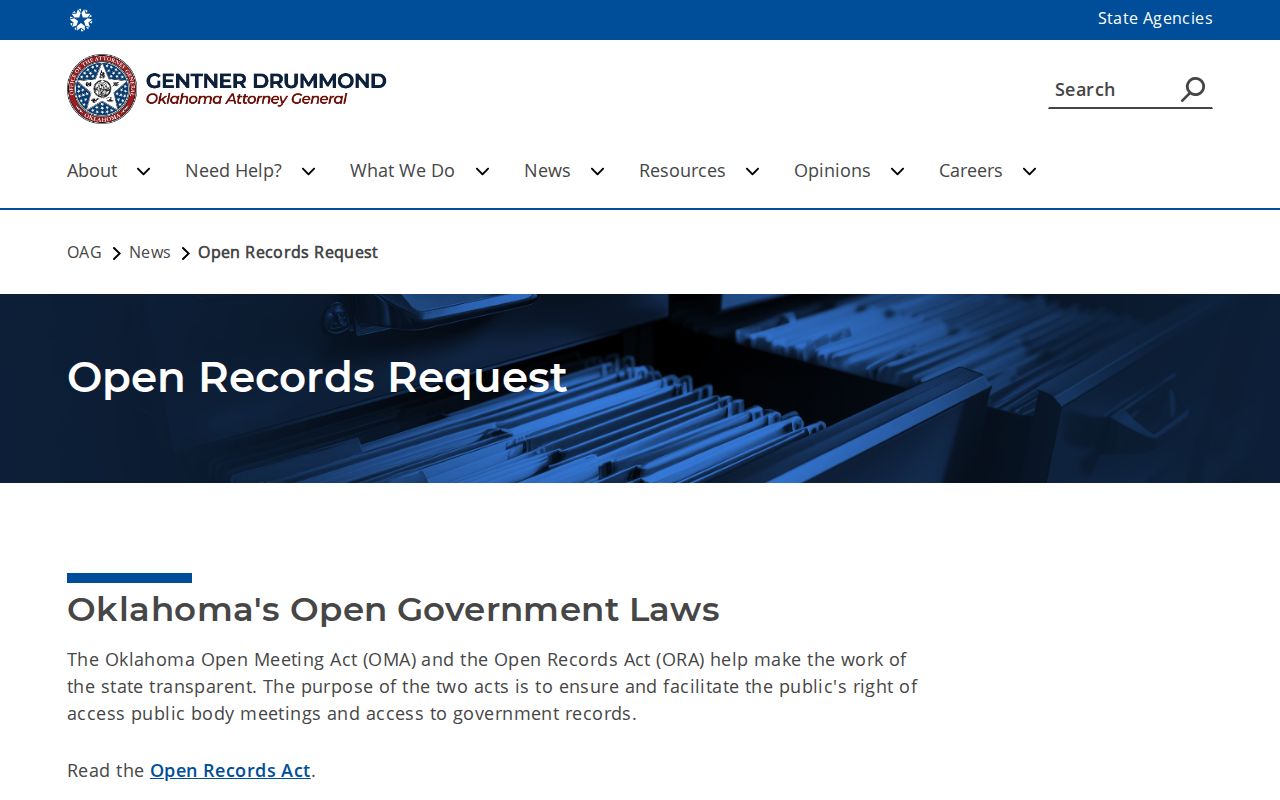Oklahoma warrant records: Attorney General Open Records request guidance
