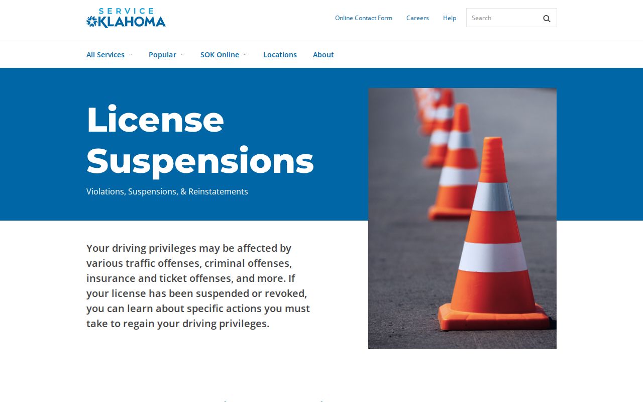 Oklahoma traffic warrant and public license reinstatement information from Service Oklahoma